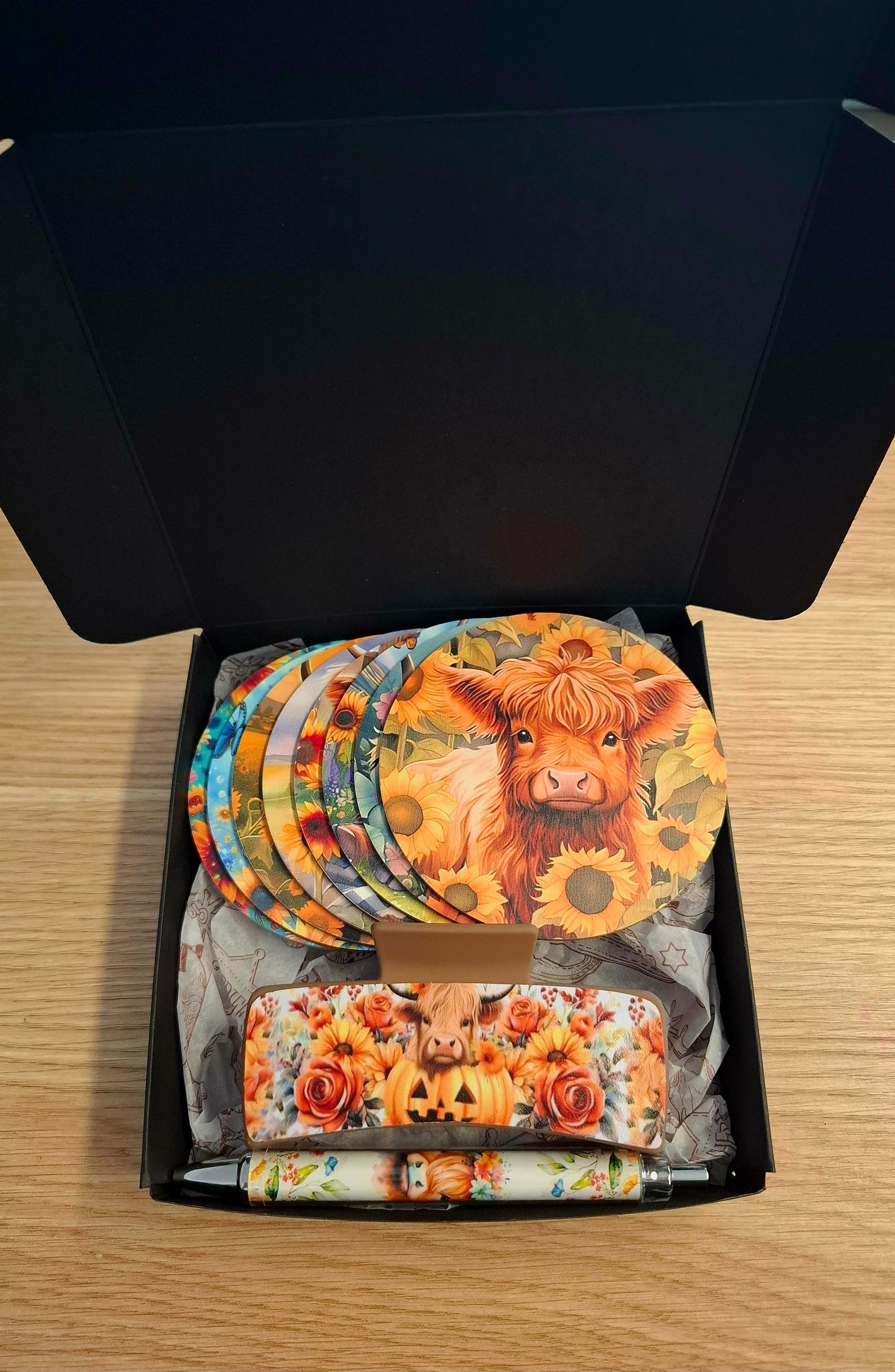 BNB Highland Cow Coaster Gift Pack