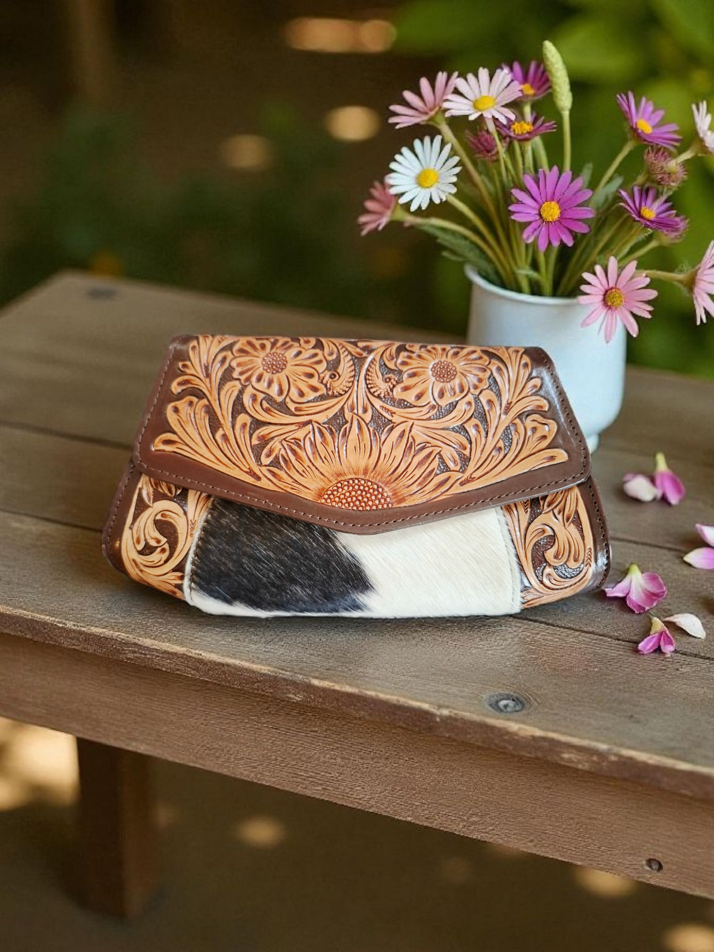 BNB Cowhide & Leather Crossbody/ Clutch Bag