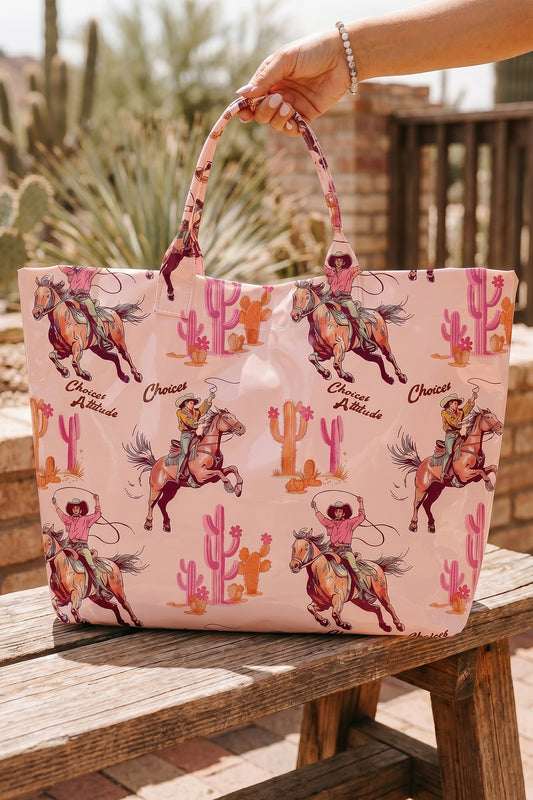 BNB Tote - Pink - Western Graphic