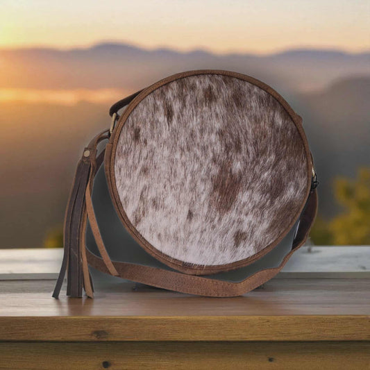 BNB Cow Hide Circle Satchel Bag
