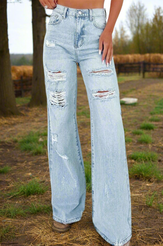 BNB Jeans - Beau Blue Light Wash Distressed WL