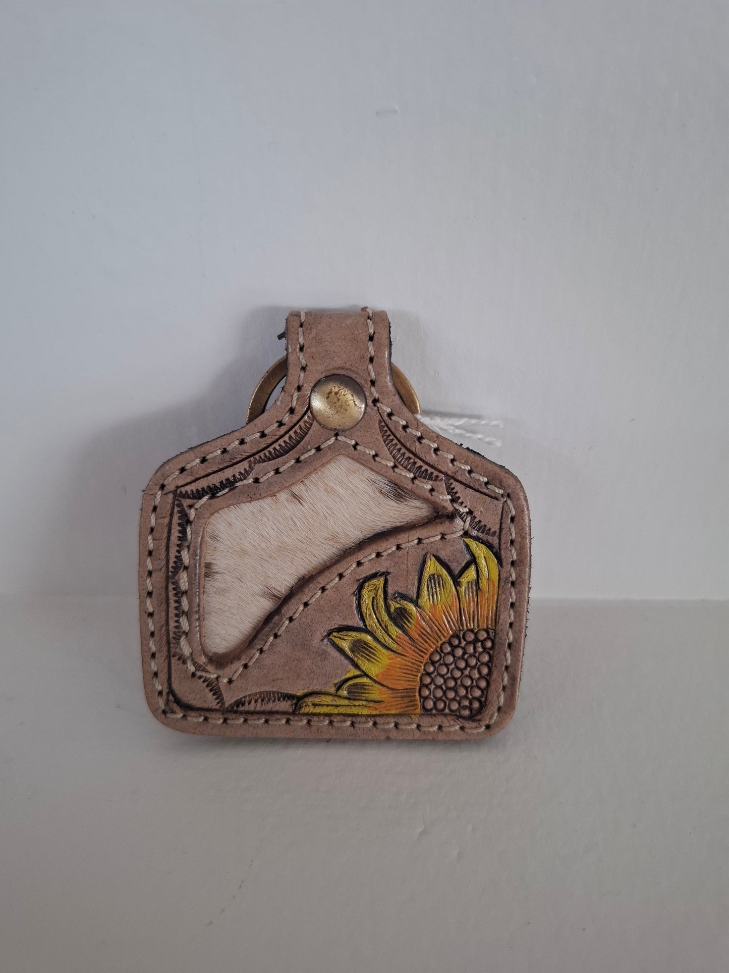BNB Genuine Leather Key Ring with Cow Hide