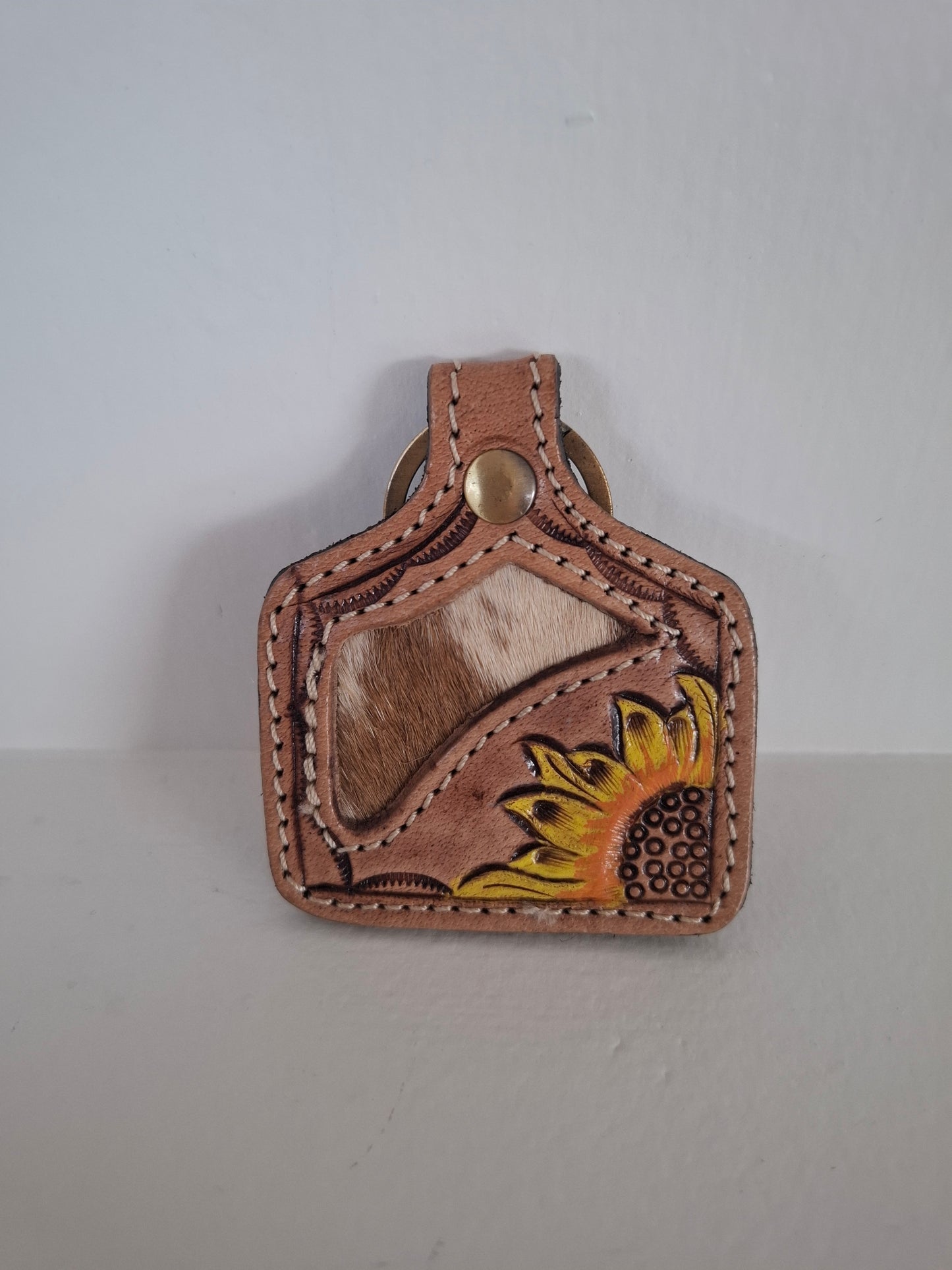 BNB Genuine Leather Key Ring with Cow Hide
