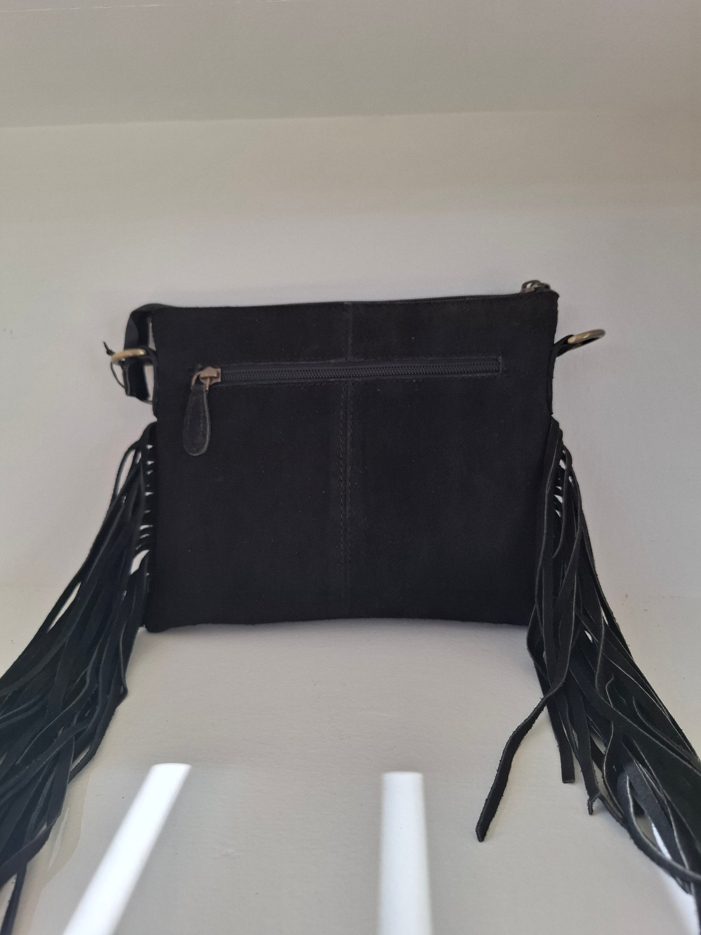 Suede Leather Satchel Bag Med