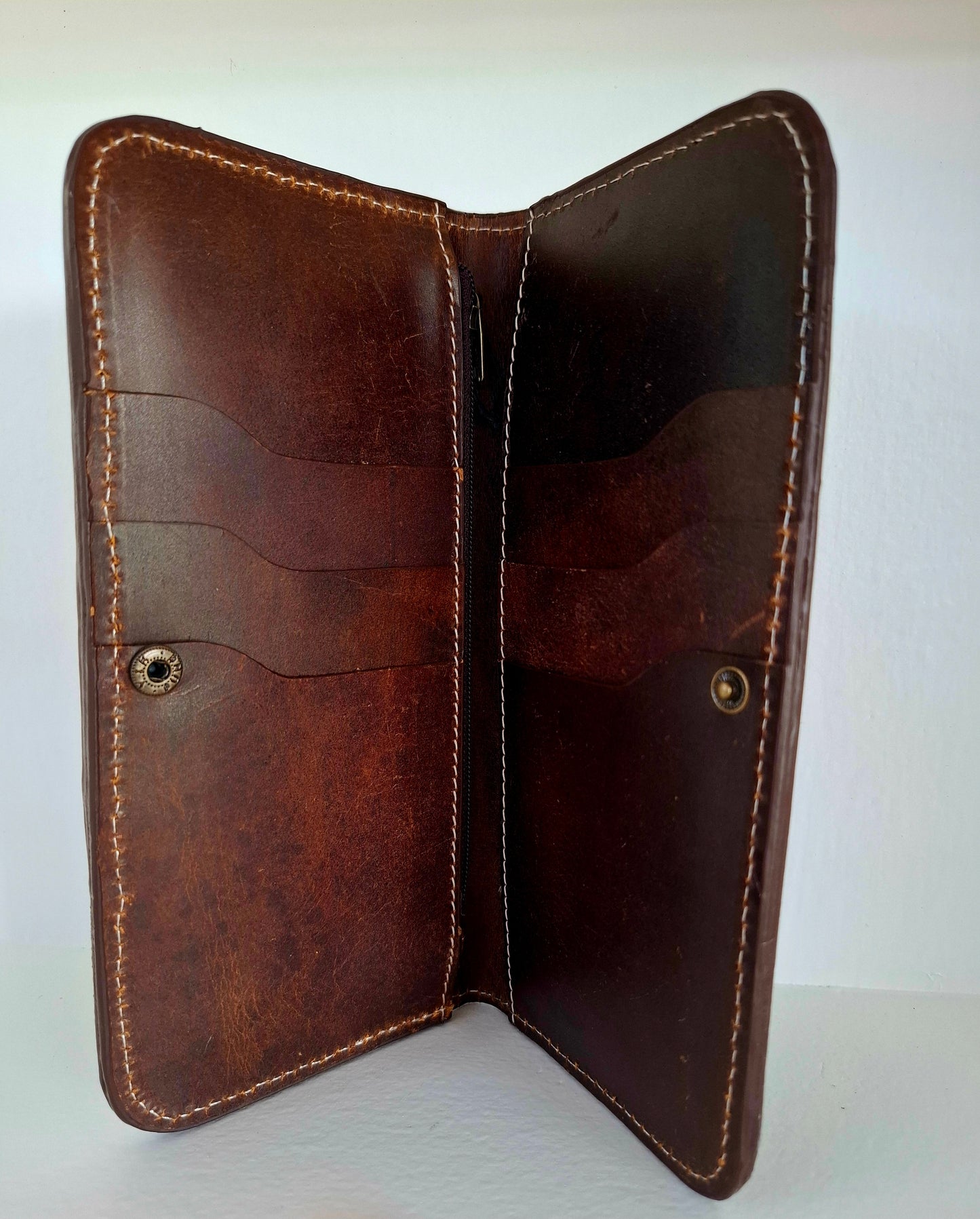 BNB Cow Hide Wallet With Leather Tooling