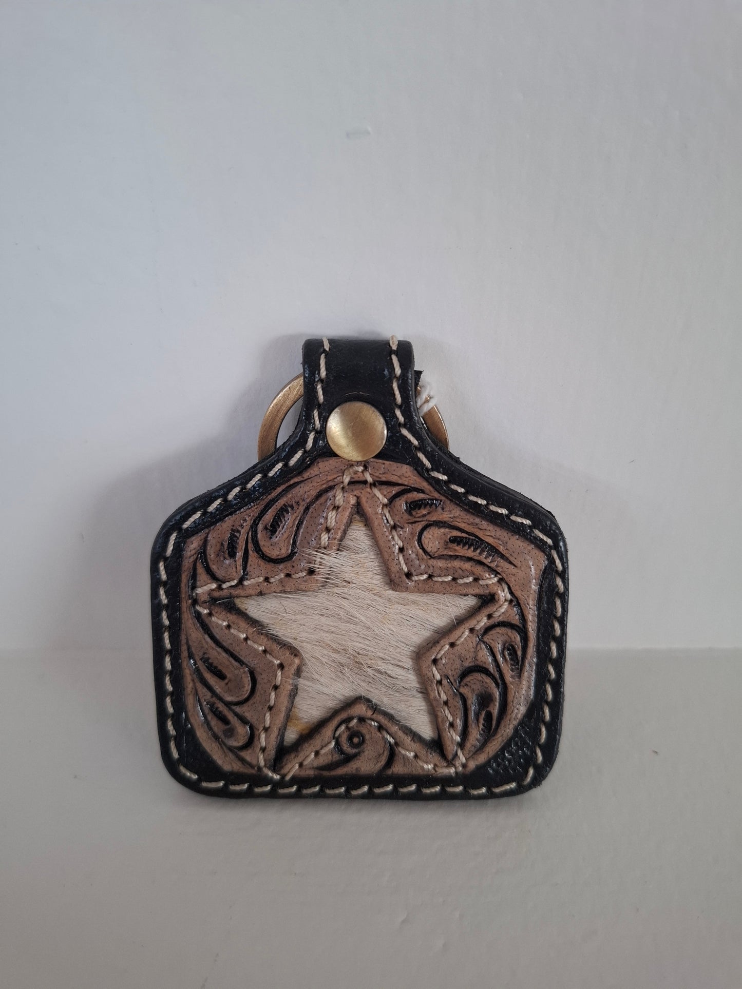 BNB Genuine Leather Key Ring with Cow Hide