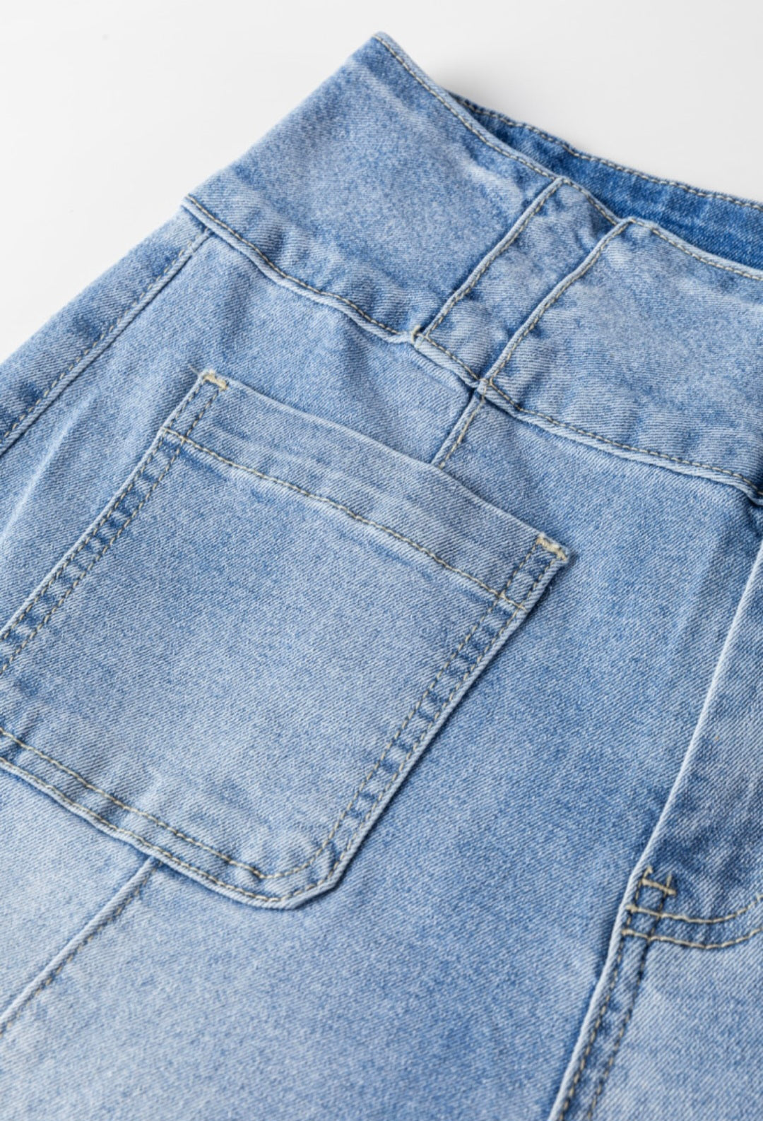 BNB Jeans - HW Light Blue Fly Button Exposed Seam