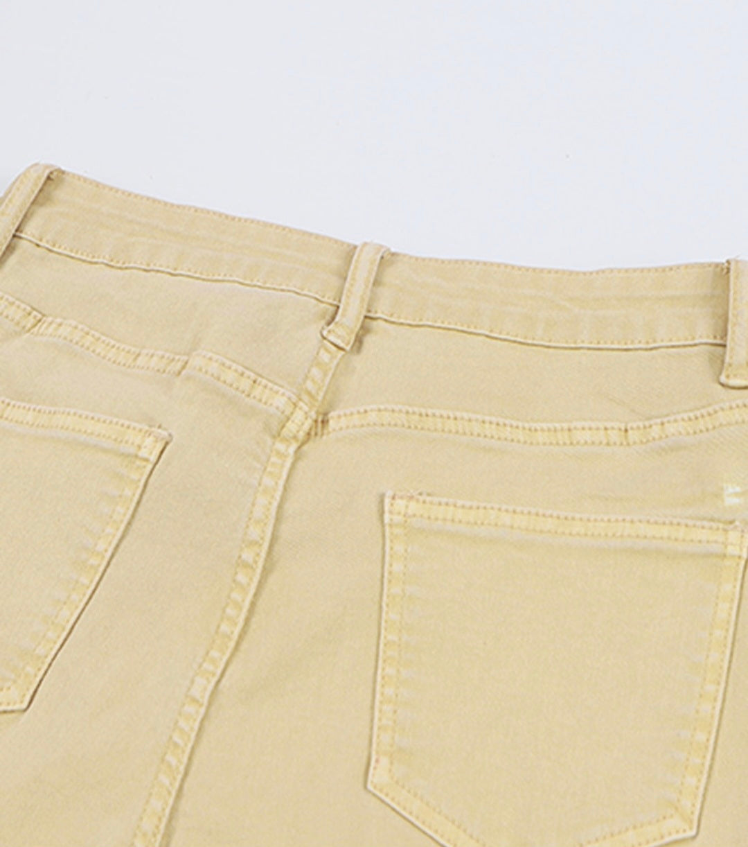 BNB Jeans- Khaki MW Raw Edge Flare