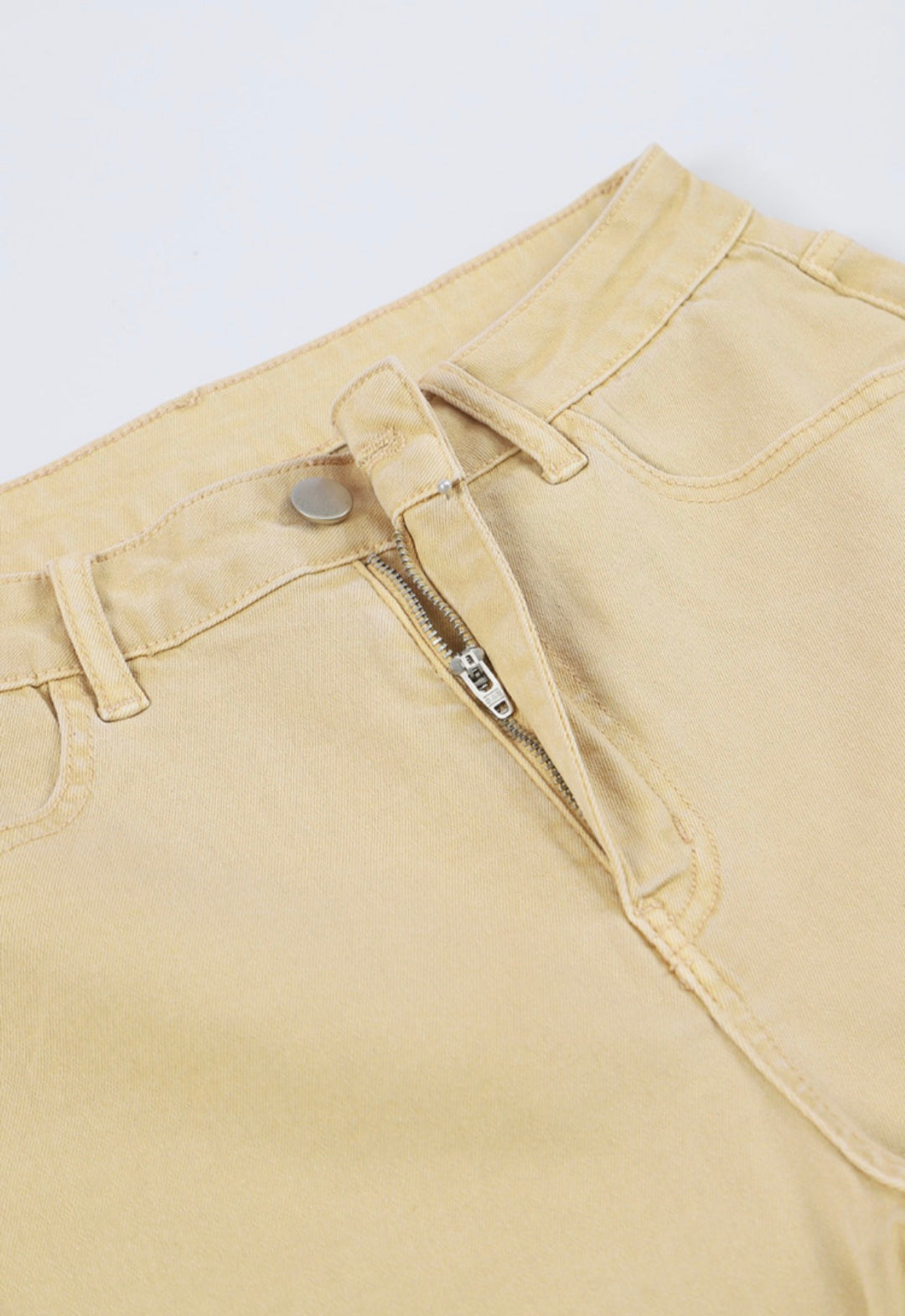 BNB Jeans- Khaki MW Raw Edge Flare