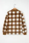BNB Cardigan - Brown - Checkered Sherpa
