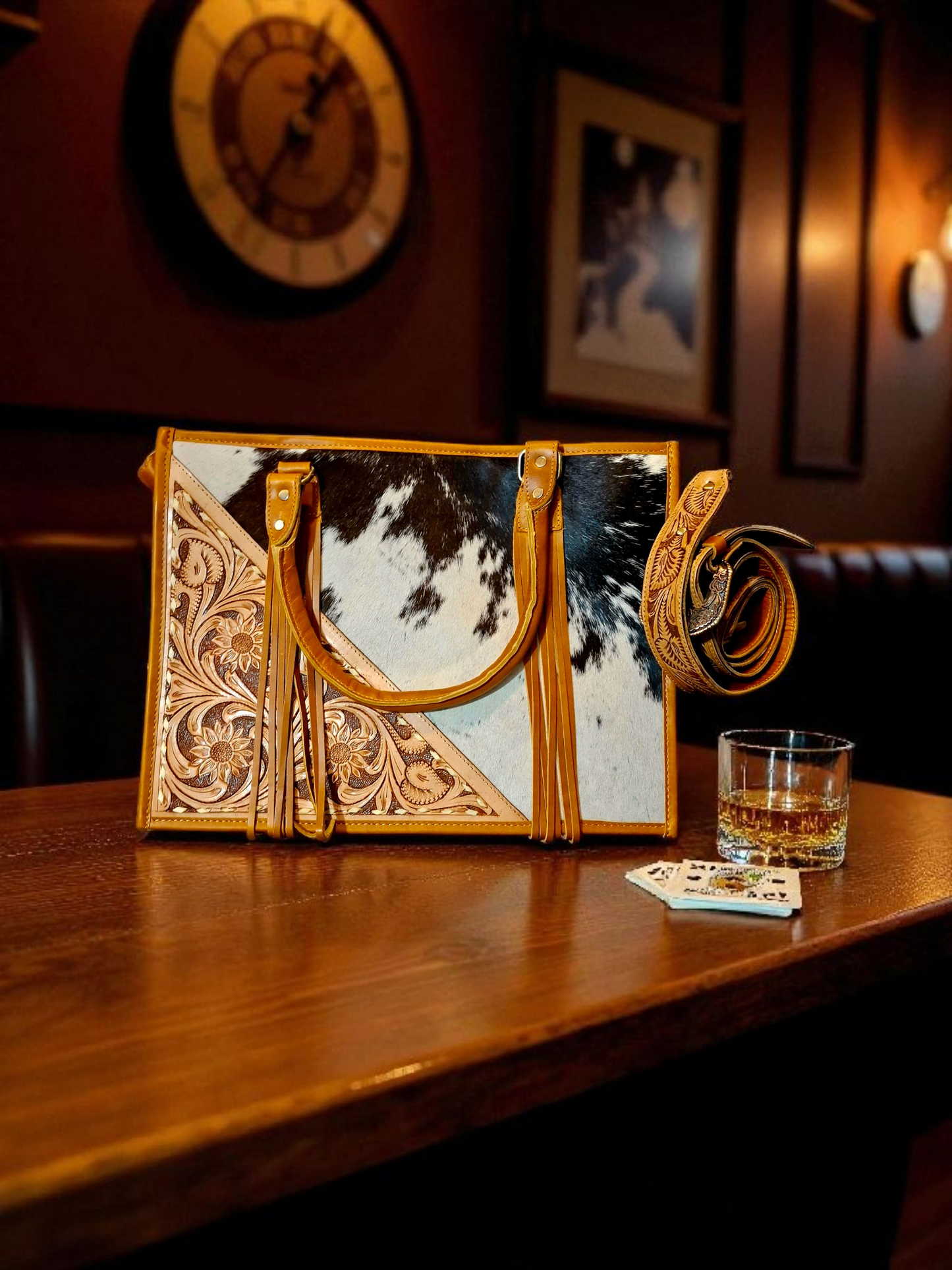 BNB Cowhide & Leather Tote Bag - Large