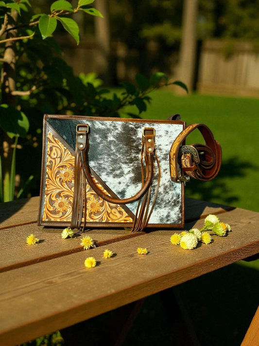 BNB Cowhide & Leather Tote Bag - Large