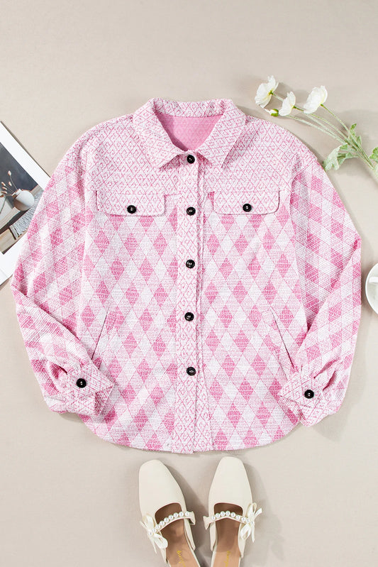 BNB Shacket - Pink - Geometric Style