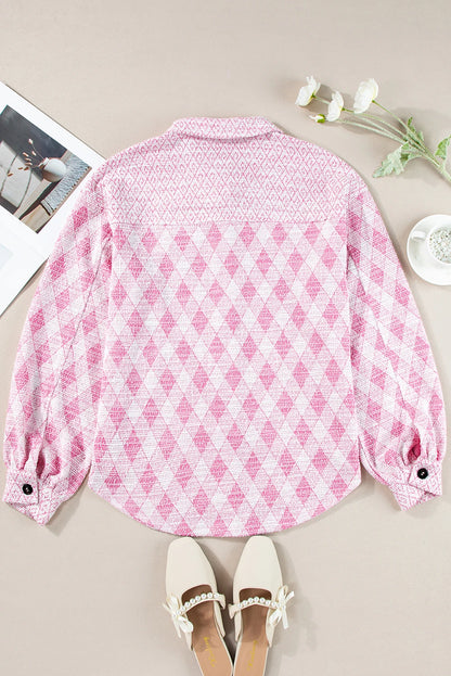BNB Shacket - Pink - Geometric Style