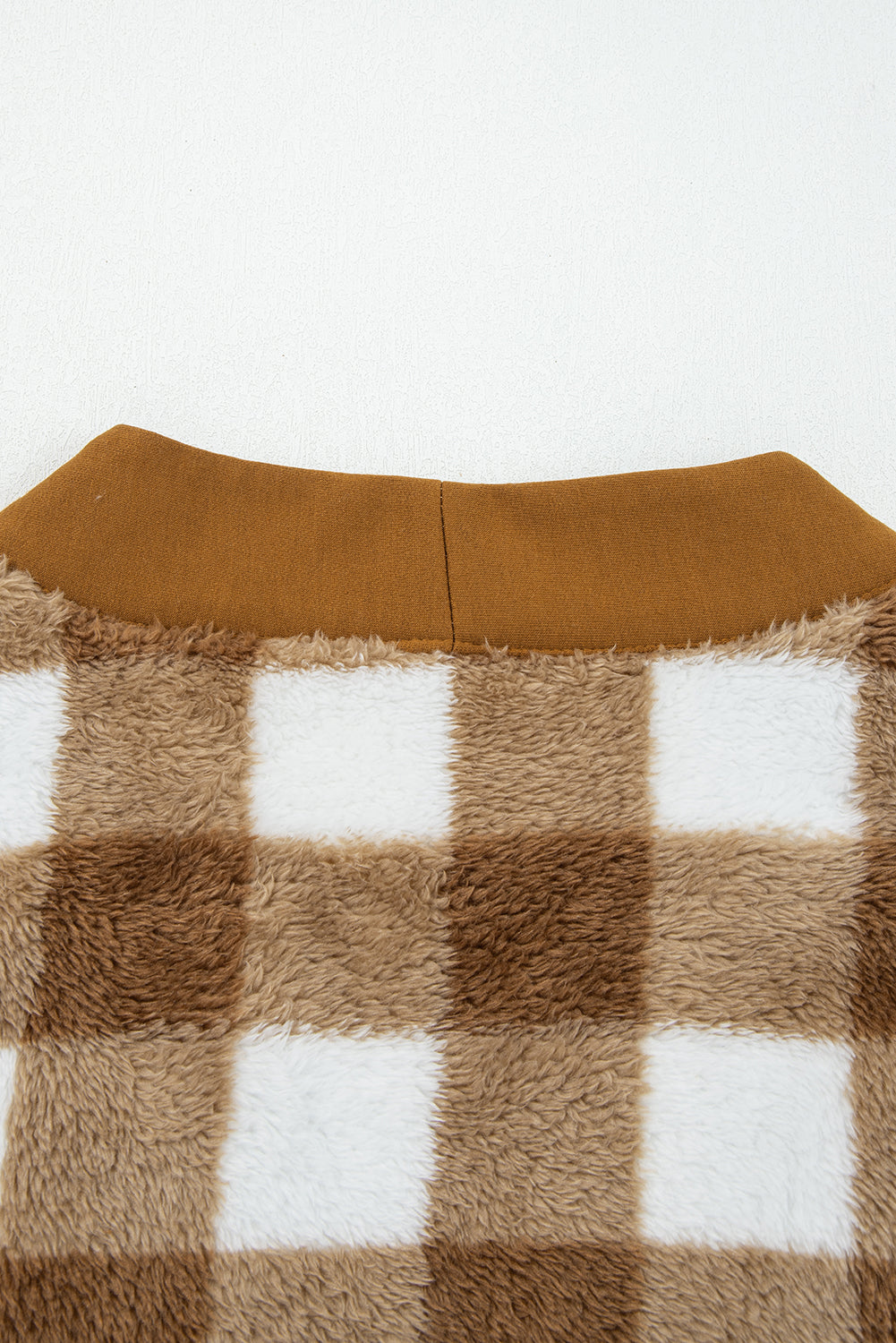 BNB Cardigan - Brown - Checkered Sherpa