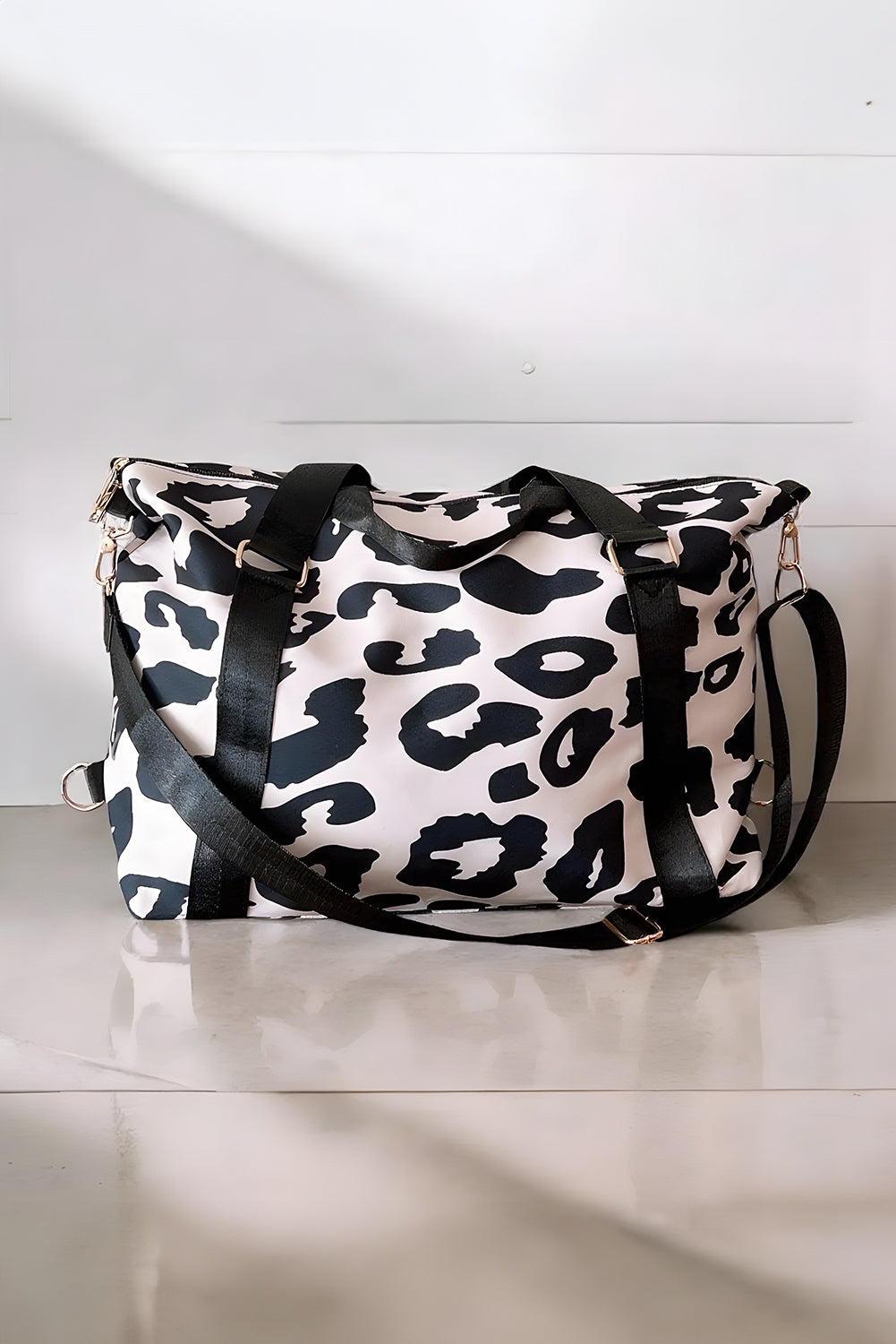 BNB Duffle - Leopard - Black & White