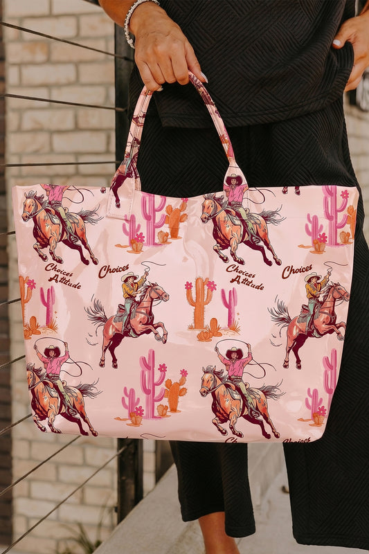 BNB Tote - Pink - Western Graphic