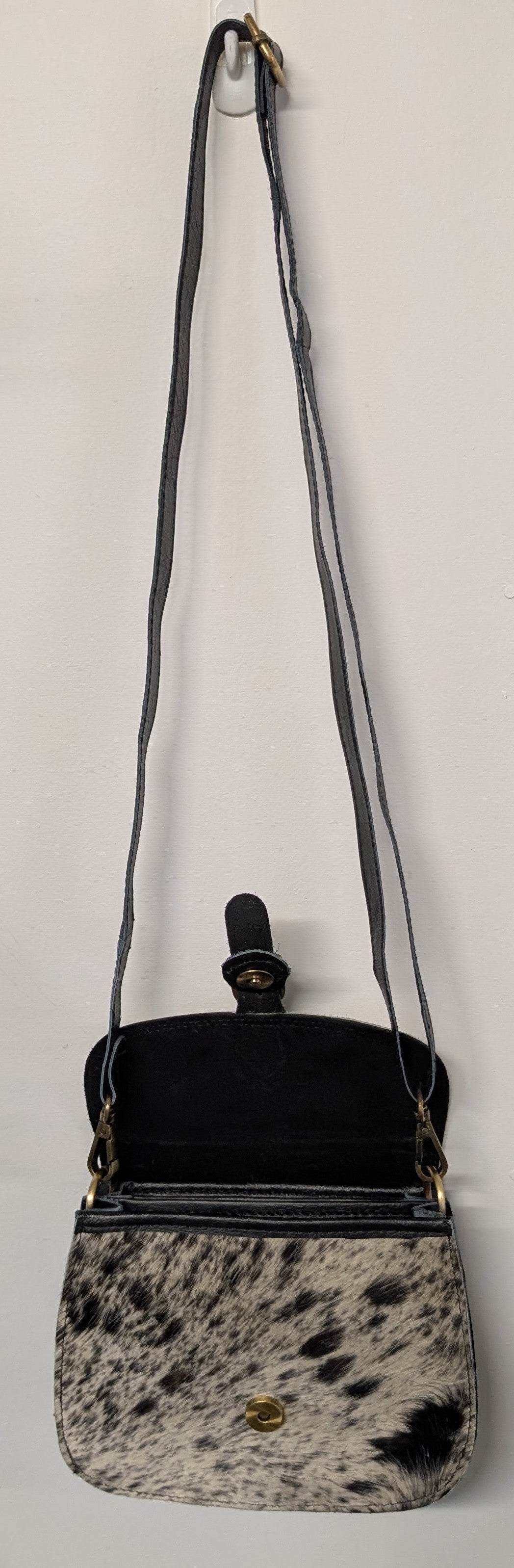 BNB Cowhide & Leather Satchel Bag- Small
