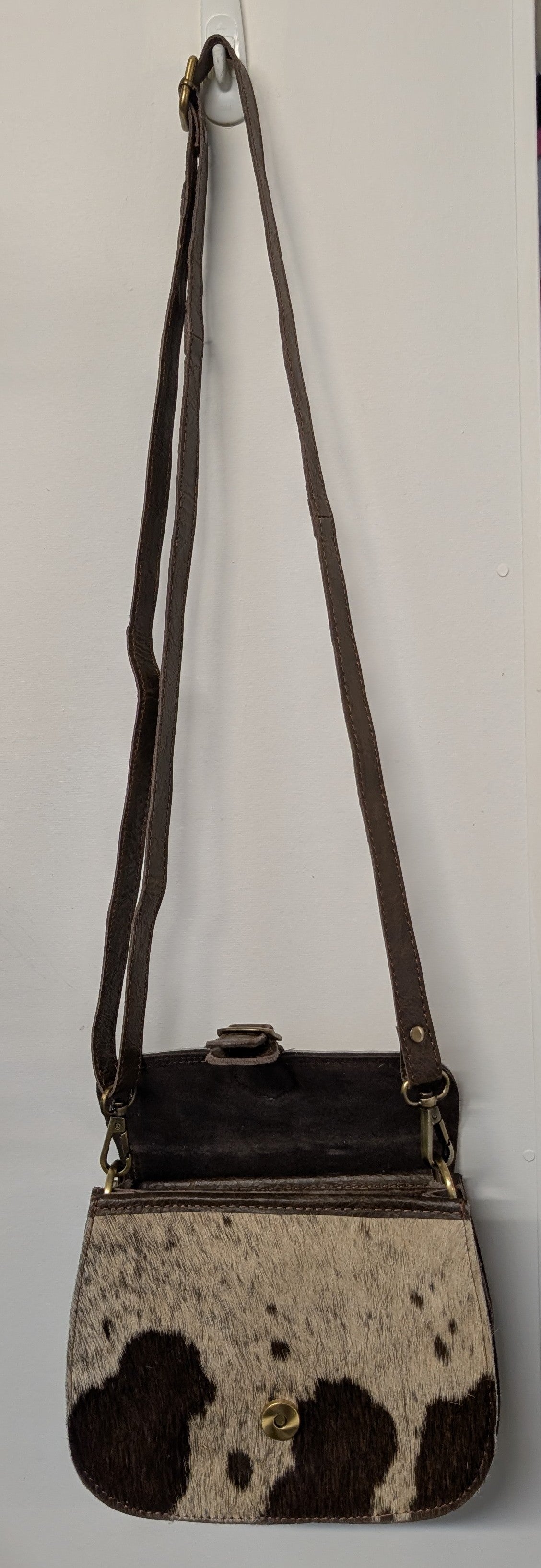 BNB Cowhide & Leather Satchel Bag- Small