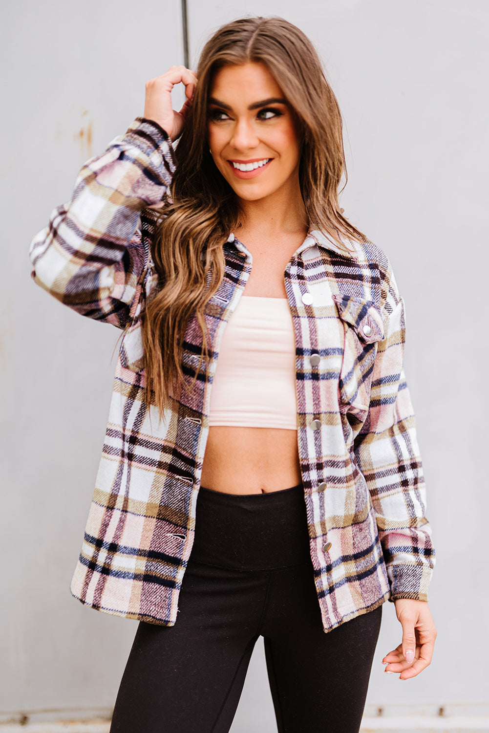BNB Shacket - Purple - Plaid