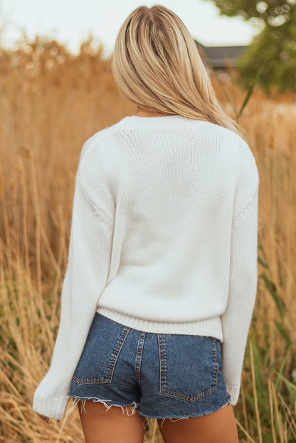 BNB Jumper - White - Bow Boots
