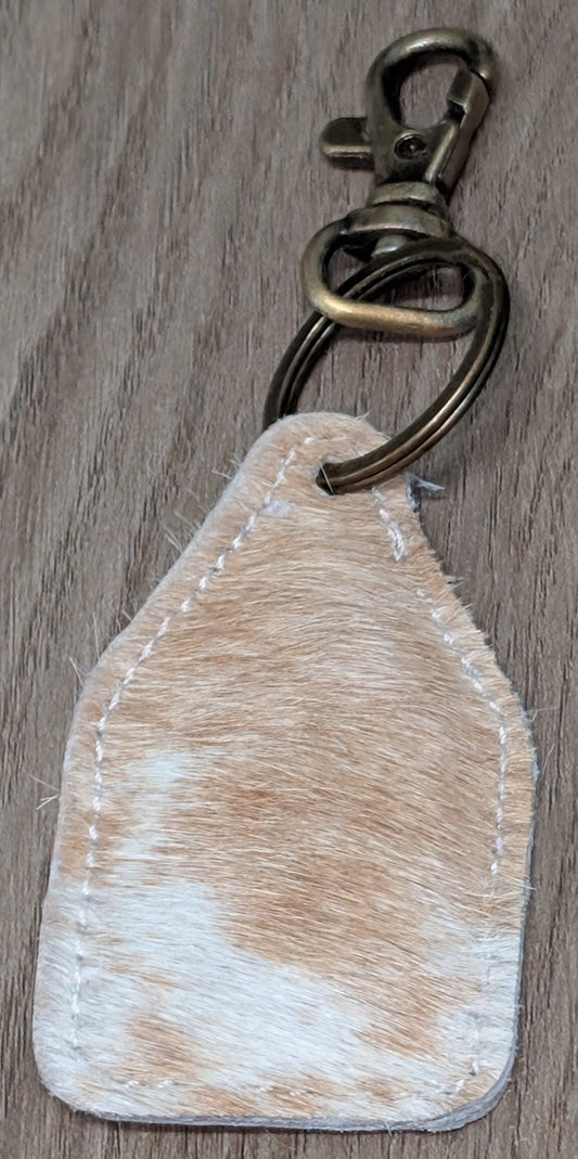 BNB Cow Hide Key Ring (Mini Cattle Tag)