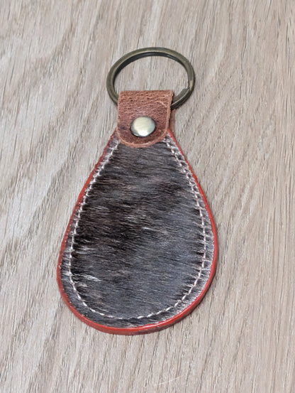 BNB Cow Hide Key Ring (Teardrop)
