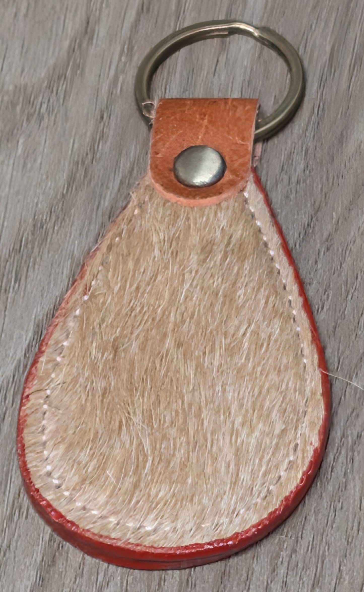 BNB Cow Hide Key Ring (Teardrop)
