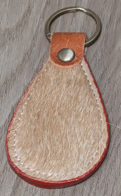 BNB Cow Hide Key Ring (Teardrop)