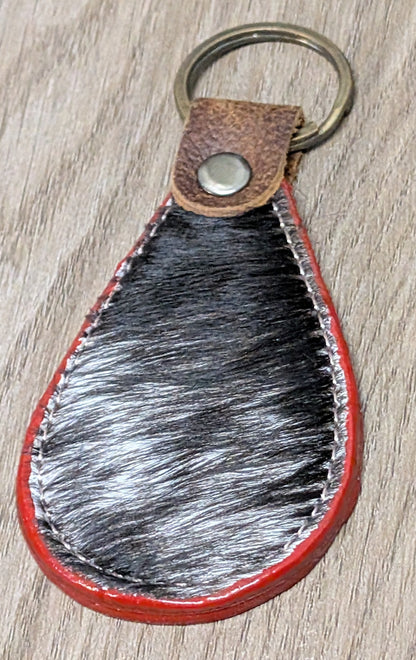 BNB Cow Hide Key Ring (Teardrop)