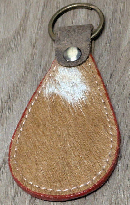 BNB Cow Hide Key Ring (Teardrop)