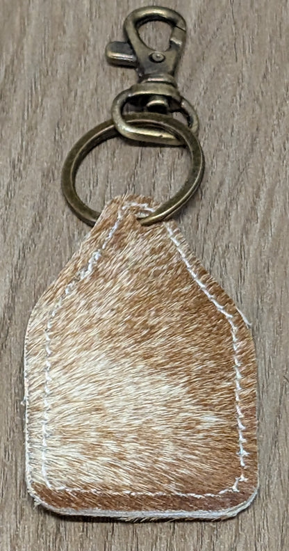 BNB Cow Hide Key Ring (Mini Cattle Tag)