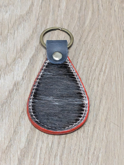 BNB Cow Hide Key Ring (Teardrop)