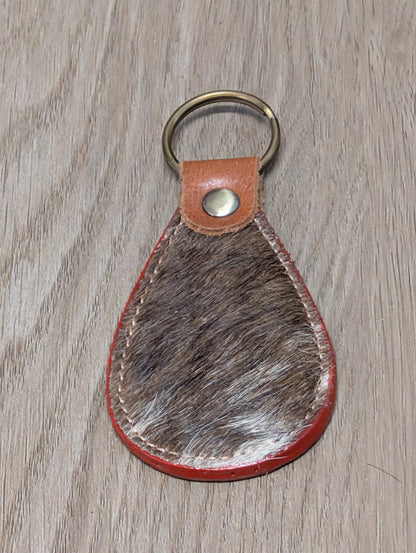 BNB Cow Hide Key Ring (Teardrop)
