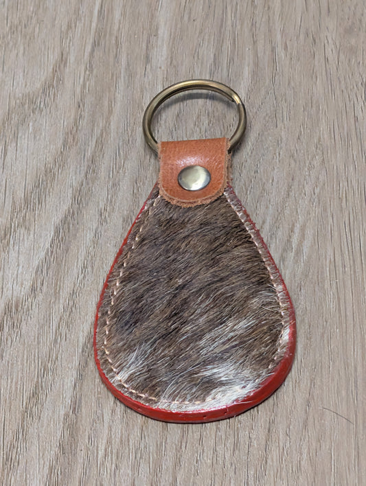BNB Cow Hide Key Ring (Teardrop)