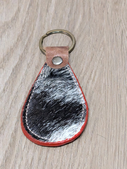 BNB Cow Hide Key Ring (Teardrop)