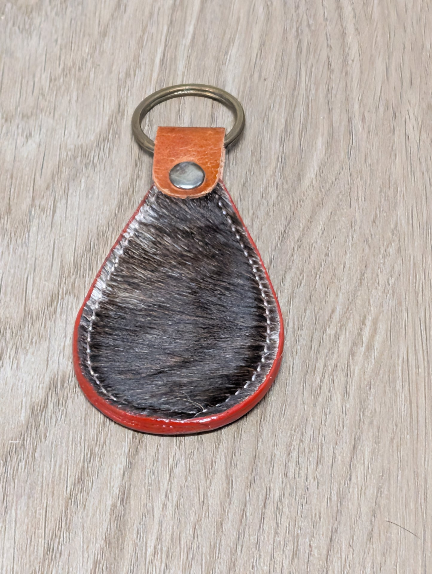 BNB Cow Hide Key Ring (Teardrop)