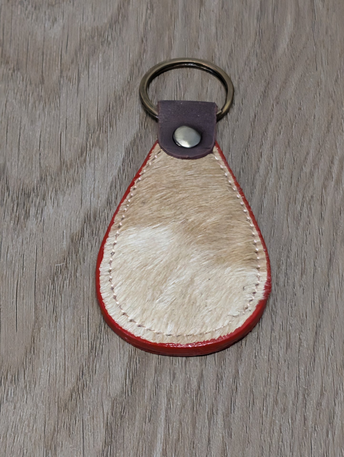 BNB Cow Hide Key Ring (Teardrop)