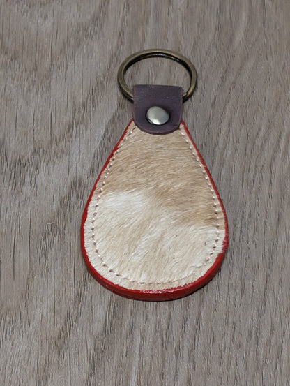 BNB Cow Hide Key Ring (Teardrop)