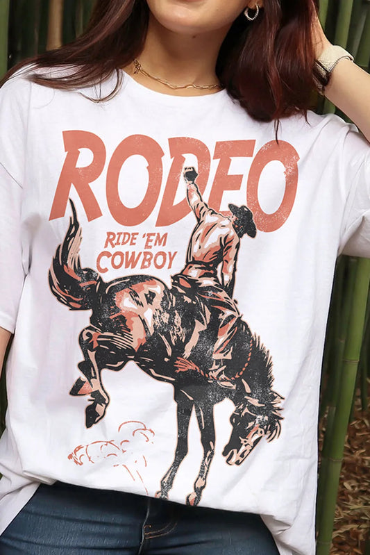 BNB Shirt - White - Rodeo Ride Em Cowboy
