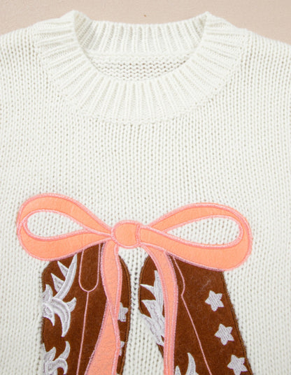 BNB Jumper - White - Bow Boots