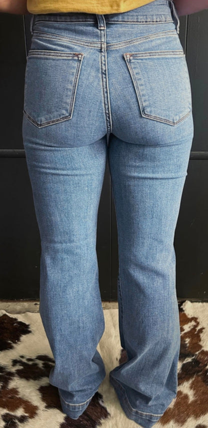 BNB Jeans - HW Piping Trim Bootcut Jeans