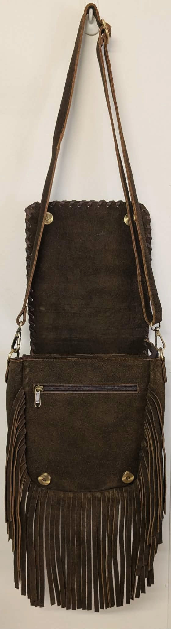 BNB Cowhide & Leather Satchel Bag With Tassels
