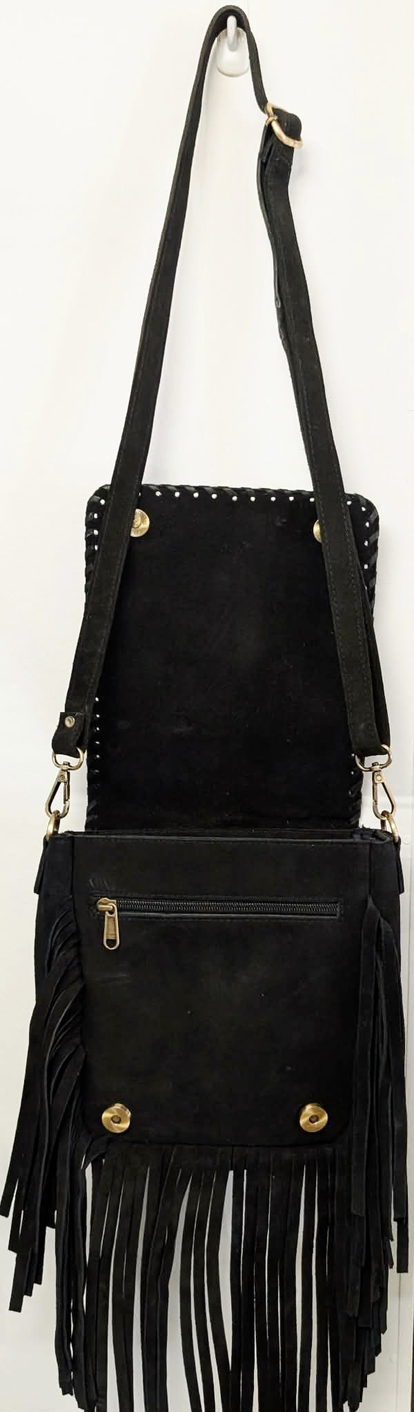 BNB Cowhide & Leather Satchel Bag With Tassels