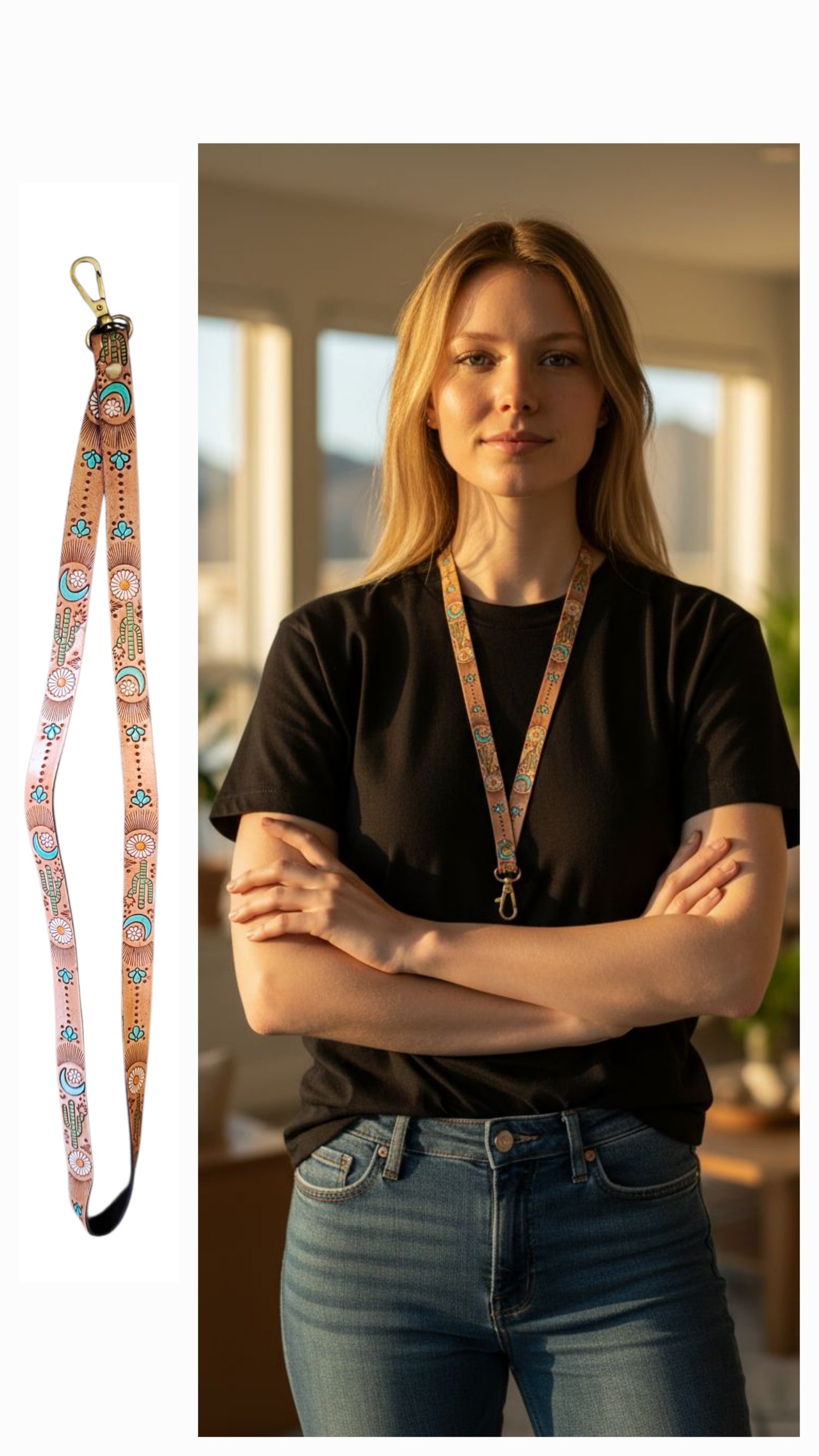 BNB Genuine Leather Western Lanyard