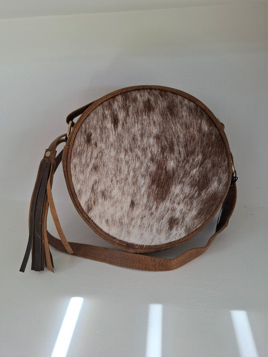 BNB Cow Hide Circle Satchel Bag