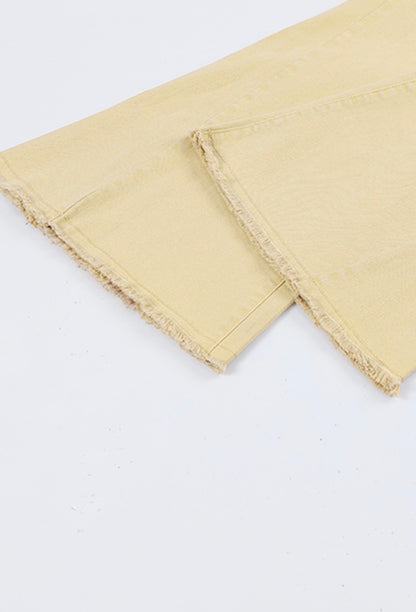 BNB Jeans- Khaki MW Raw Edge Flare