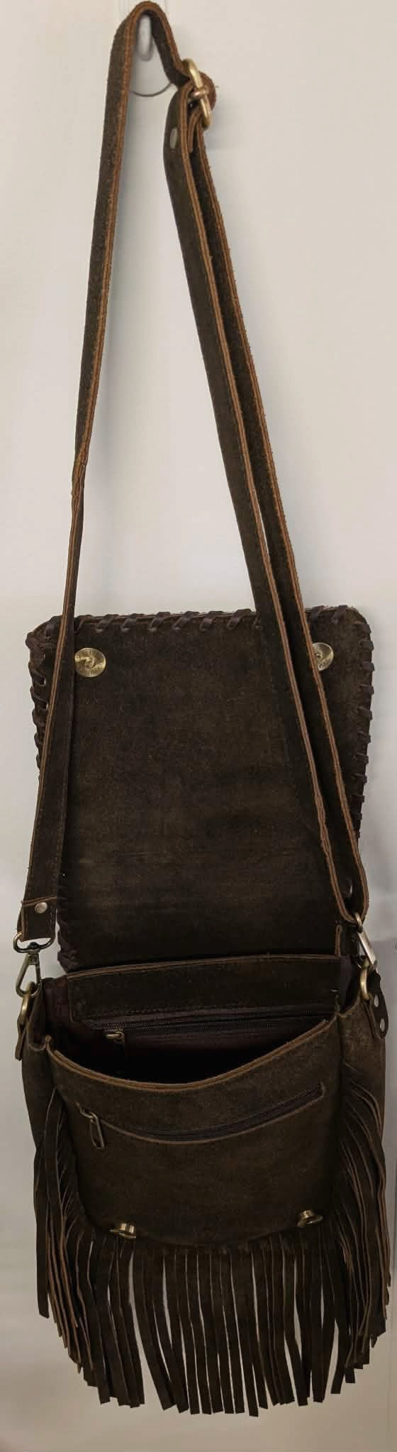 BNB Cowhide & Leather Satchel Bag With Tassels