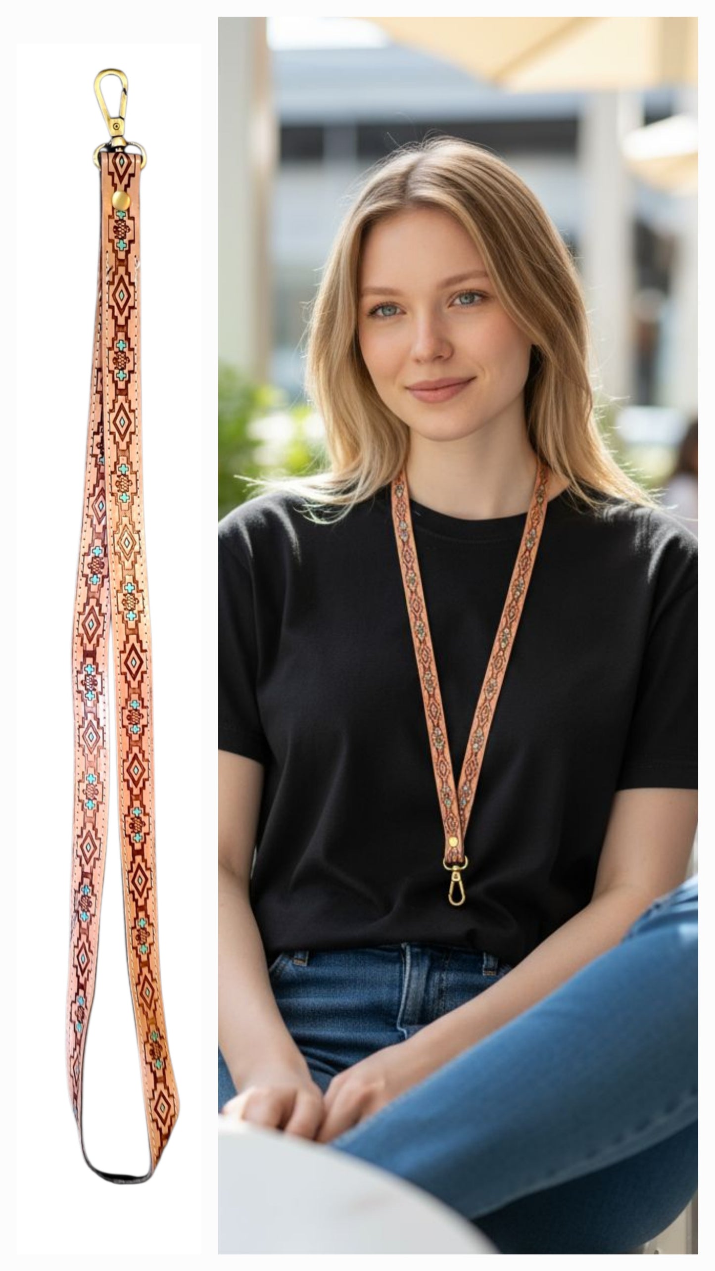 BNB Genuine Leather Western Lanyard