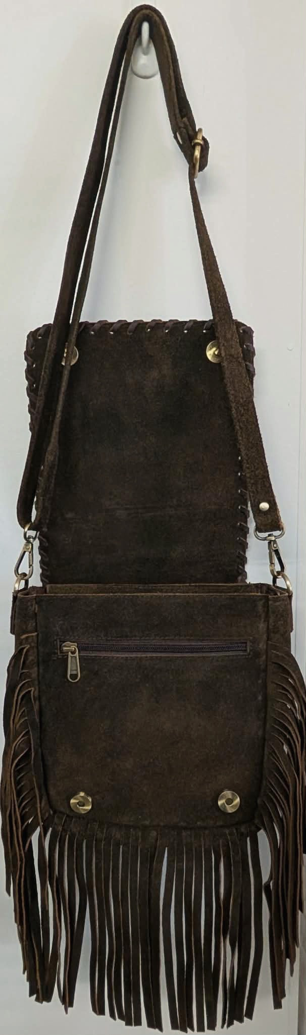 BNB Cowhide & Leather Satchel Bag With Tassels
